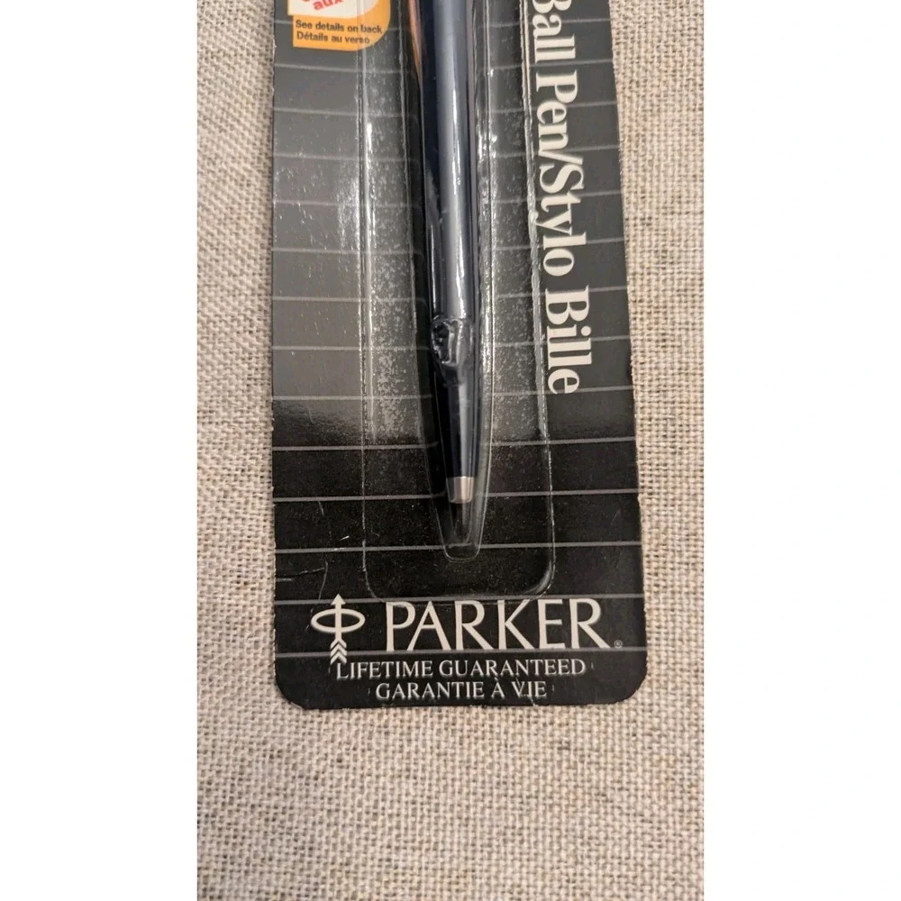 Vintage Deadstock Black 90s PARKER JOTTER BLACK INK Medium Ballpoint Pen USA NIP